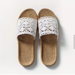 Elegant White Crochet Sandals